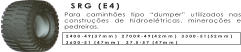 SRG (E4) P a r a c a m i n h õ e s t i p o “ d u m p e r ” u t i l i z a d o s n a s c o n s t r u ç õ e s d e h i d r o e l é t r i c a s , m i n e r a ç õ e s e p e d r e i r a s . 2 4 0 0 - 4 9 ( 3 7 m m )   2 7 0 0 R - 4 9 ( 4 2 m m )   3 3 0 0 - 5 1 ( 5 2 m m ) 3 6 0 0 - 5 1  ( 4 7 m m )    3 7 . 5 - 5 7  ( 4 7 m m )